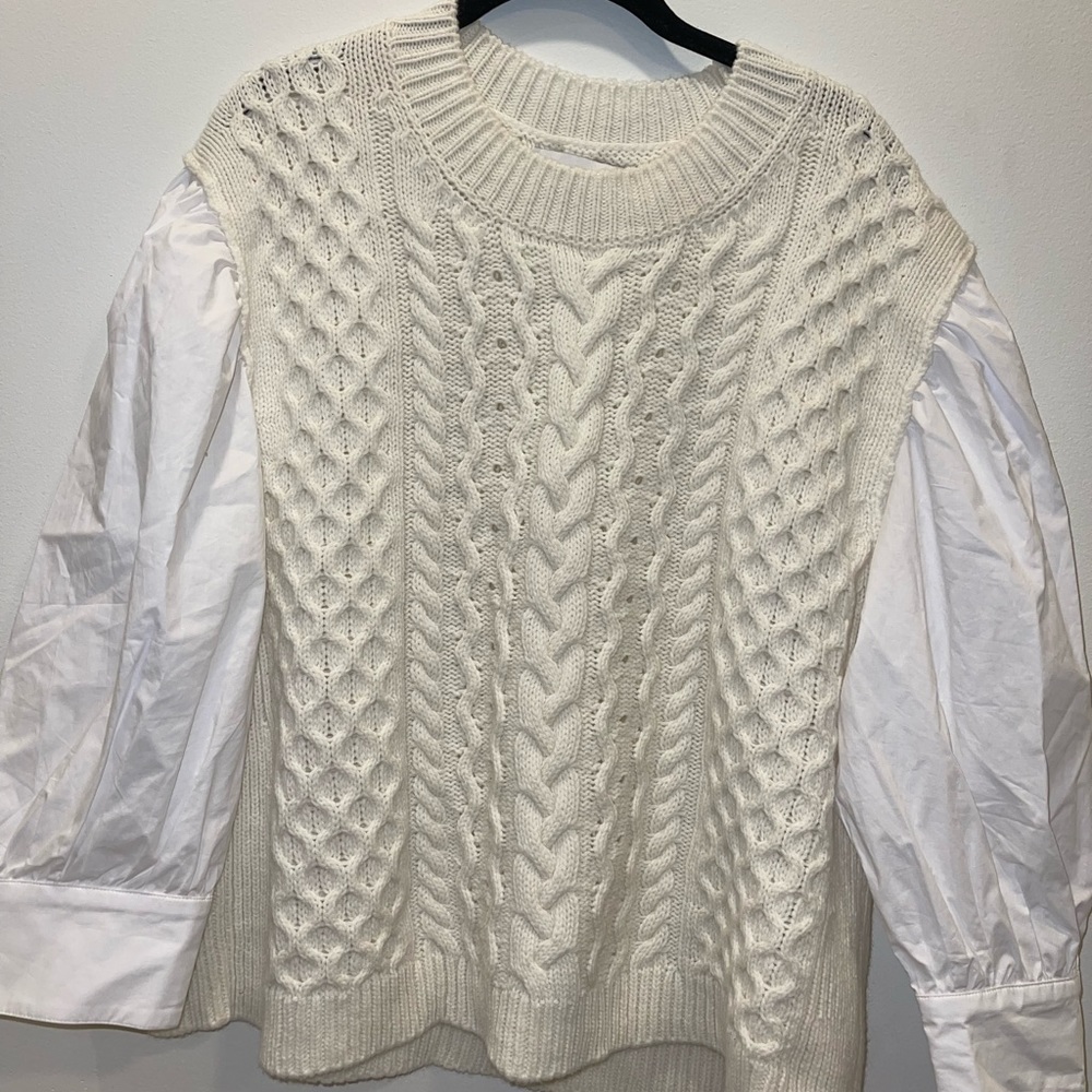 Something navy sweater, size L. Like new.